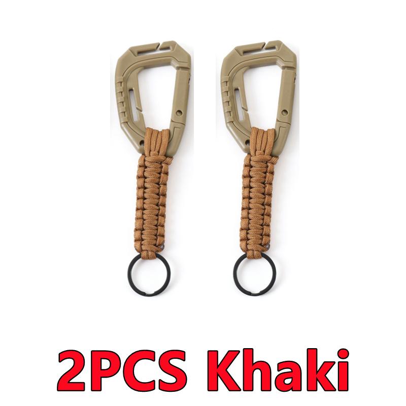 Water Bottle Hanging Buckle Backpack Carabiner Hiking Gadgets  Outdoor Parachute Rope Carabiner Hook Anti-lost Key Chain