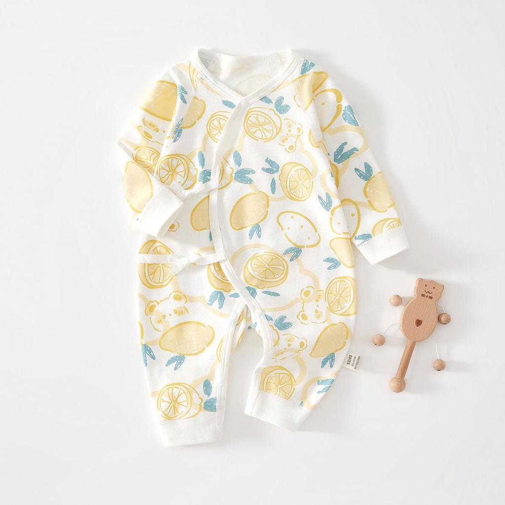 Neugeborenen Strampler aus reiner Baumwolle mit Schmetterlingsmotiv - Vier Jahreszeiten, Knochenloser Jumpsuit für Frühling & Herbst