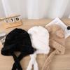 New Y2K Beanies Hat Cute Bear Ear Plush Hats Women Winter Hat Harajuku Ear Protection Knitted Cap Coldproof Pullover Cap Bonnets