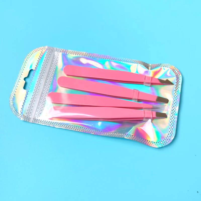 High-Quality Stainless Steel Black Eyebrow Tweezers Set for Multi-Purpose Hair Removal.
