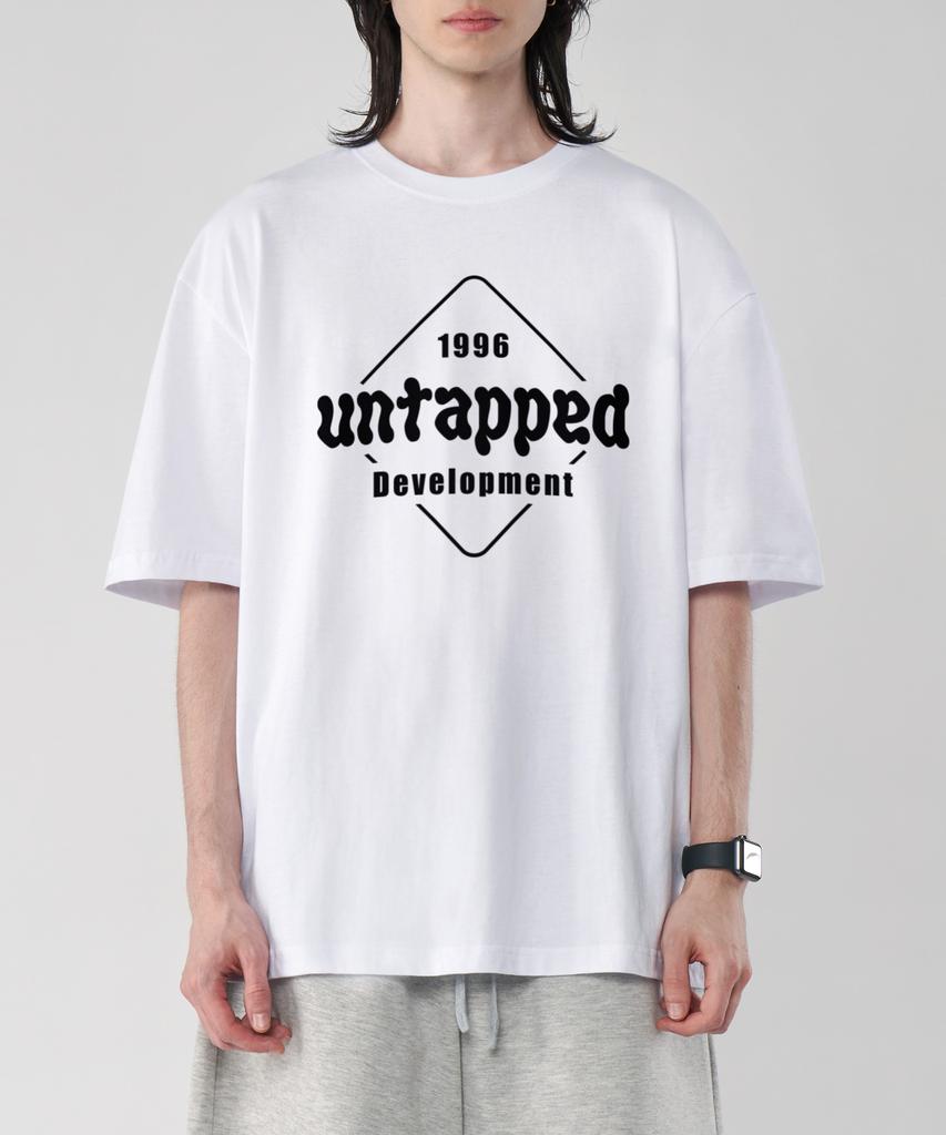 UNTAPPED STUDIO Square Signature Pure Cotton Big Oversized Short Sleeve T-Shirt 2 Colors