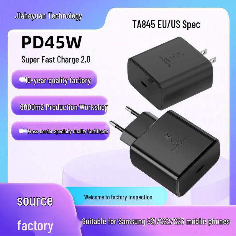 45W Dual-Spec-Ladegerät für Samsung S20/N20 - Kompatibel mit EU/US PD45W