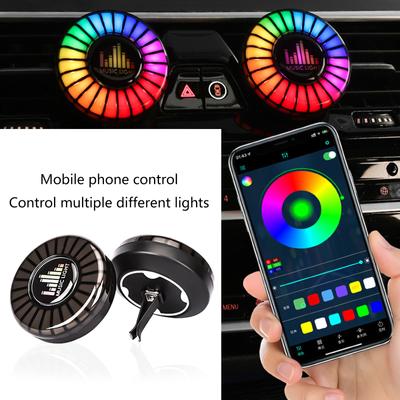 Aromatherapie-Diffusor zum Anklipsen der Lüftungsschlitze im Auto mit buntem LED-Licht, an den Lüftungsschlitzen des Fahrzeugs montierte Düfte für eine entspannte Fahrt
