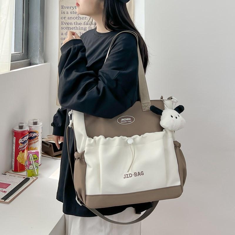 New Student Tutoring Bag, Cute Casual Portable Storage Bag, Large Capacity, Fashionable, Simple and Good-looking Casual Shoulder Bag.