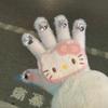 1 Pair Cute Kt Cat Plush Glove Hello Kitty Gloves With  Gilrs Cartoon Thickened Warm Christmas Gifts For Students