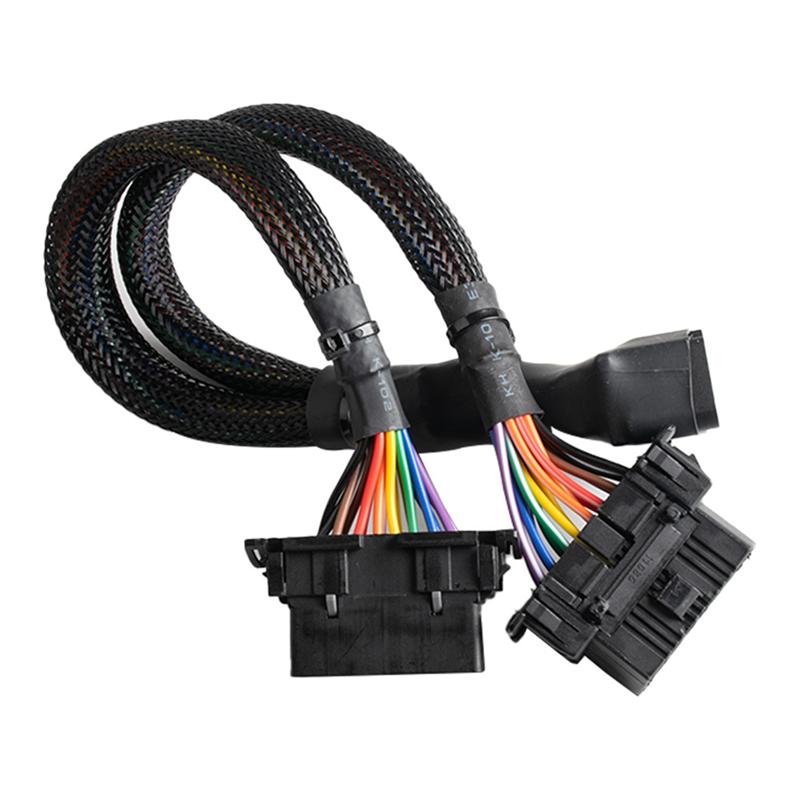 Converted Cable 16Pin OBD2 Male To Dual Female Y-Cable Car Diagnostic Auto Tool Connector