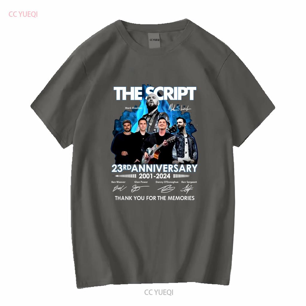 The Script 23rd Anniversary t Shirt Band Signature vintage Washed Versatile streetwear designer clothes Stylish