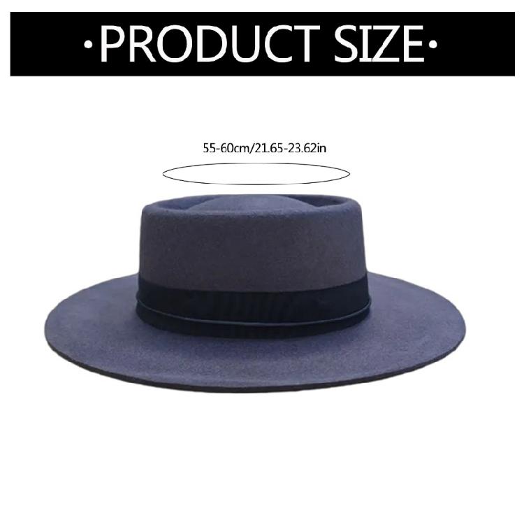 Teen Wool Felted Hat Wide Border Hat British Styles Felted Soft Hat Sunscreen Hat for Photography Stage Props