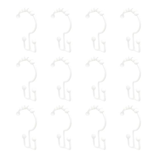12 Pcs Shower Curtain Hooks Rust Proof Metal Shower Curtain Hooks Double