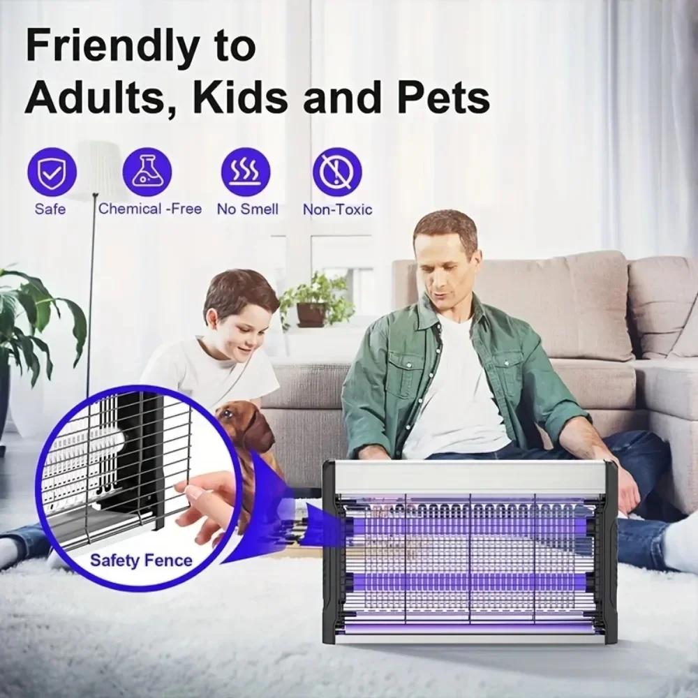 Commercial Mosquito Killer Lamp, Silent Wall Mounted Insect Trap for Hotel Bedroom Restaurant Garden Farm