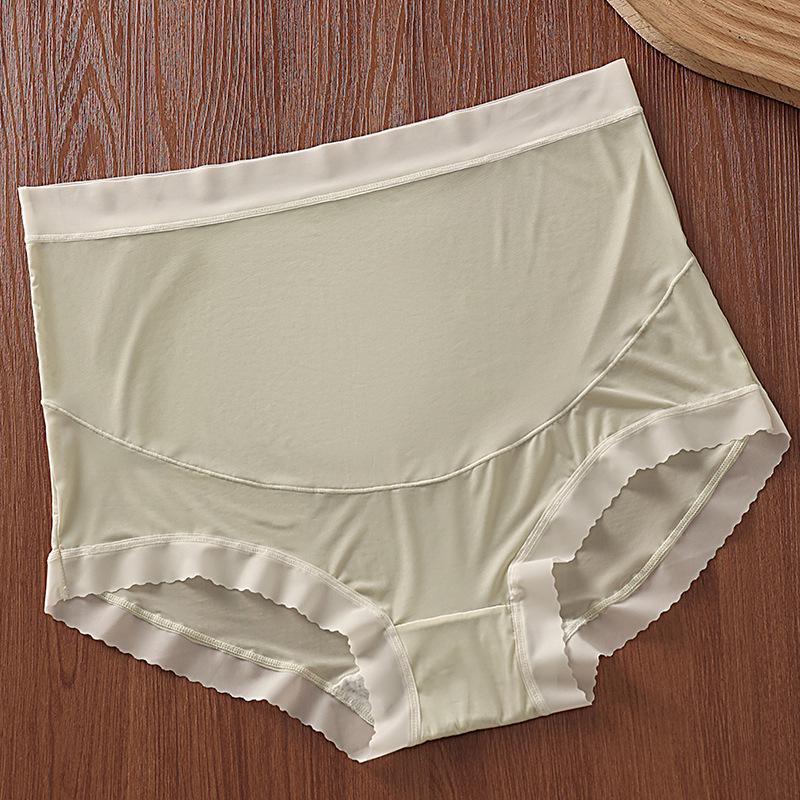 High Waist Seamless Maternity Underwear - Breathable, Supportive, Antibacterial Cotton Crotch, Large Size