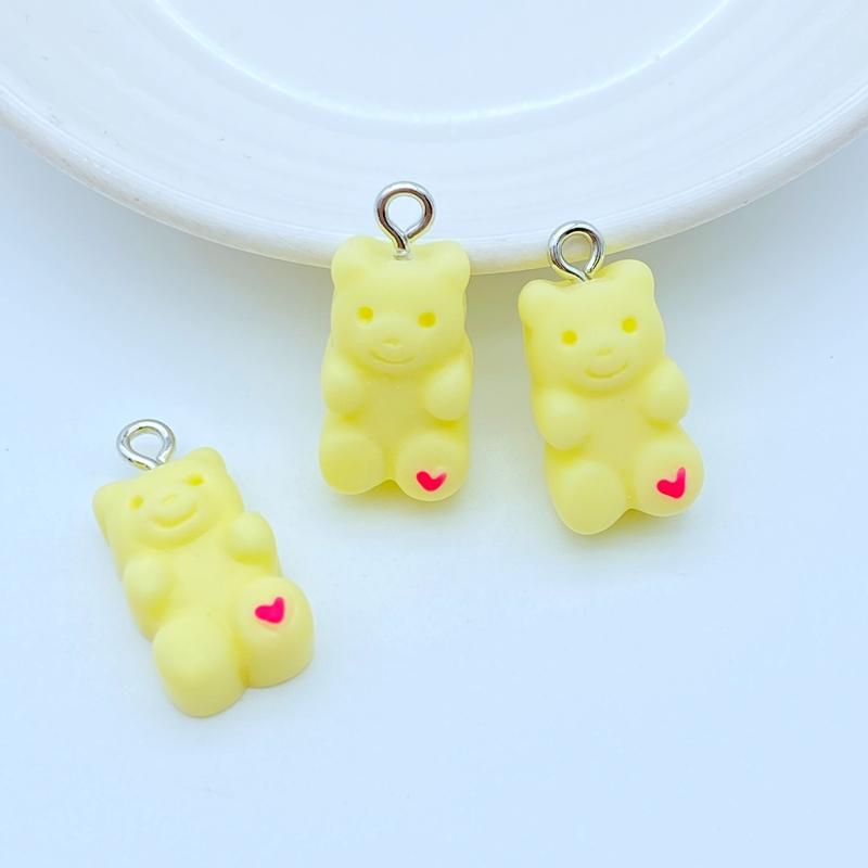 20Pcs New Cute Resin Cartoon Little Bear Series Flat Back Manicure Parts Embellishments For Hair Bows Accessories