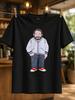 Cartoon Bearded Unisex Look With Red Accents And Expressive Pose Playful Caricature Artwork With Bold Unisex All Tshirt