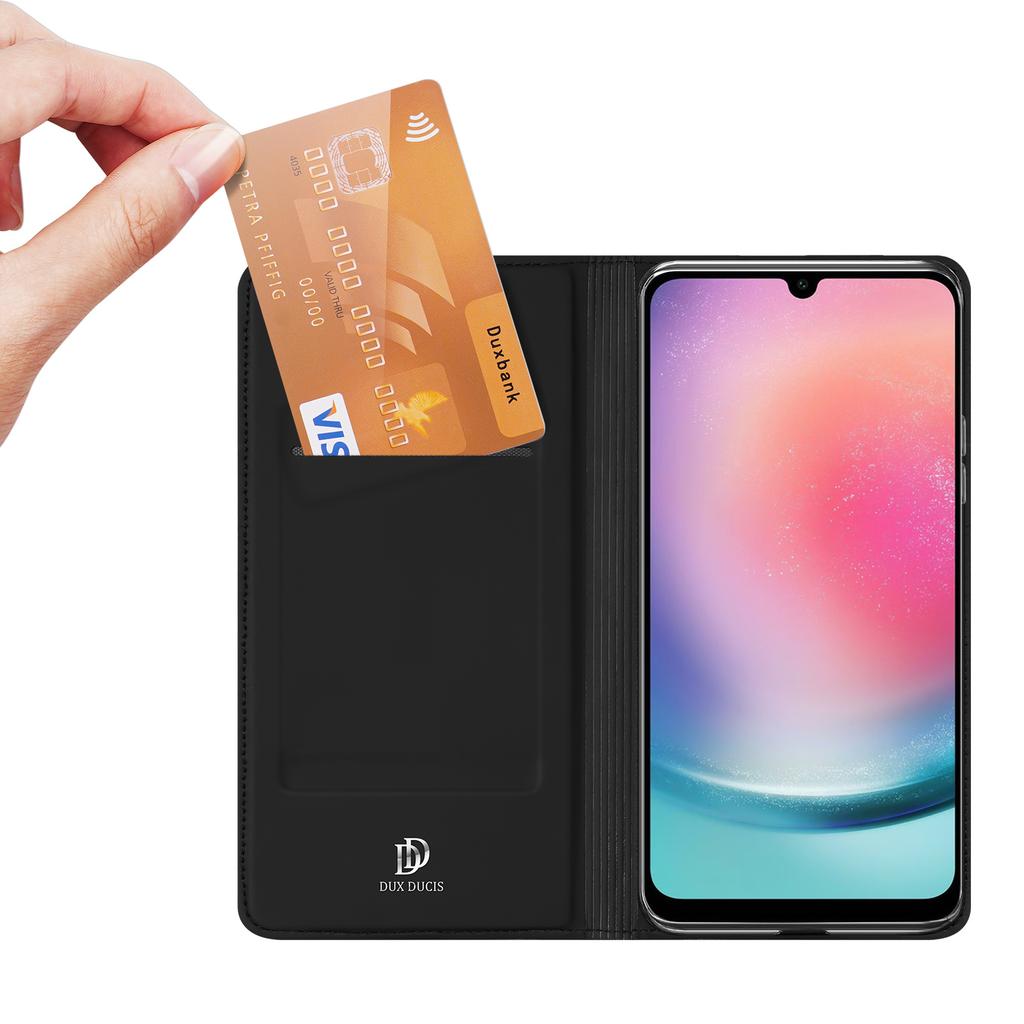 DUX DUCIS Skin Pro Series For Samsung Galaxy A25 5G (Global) (161.0 x 76.5 x 8.3mm) Case Scratch-resistant Leather Cover with Card Holder