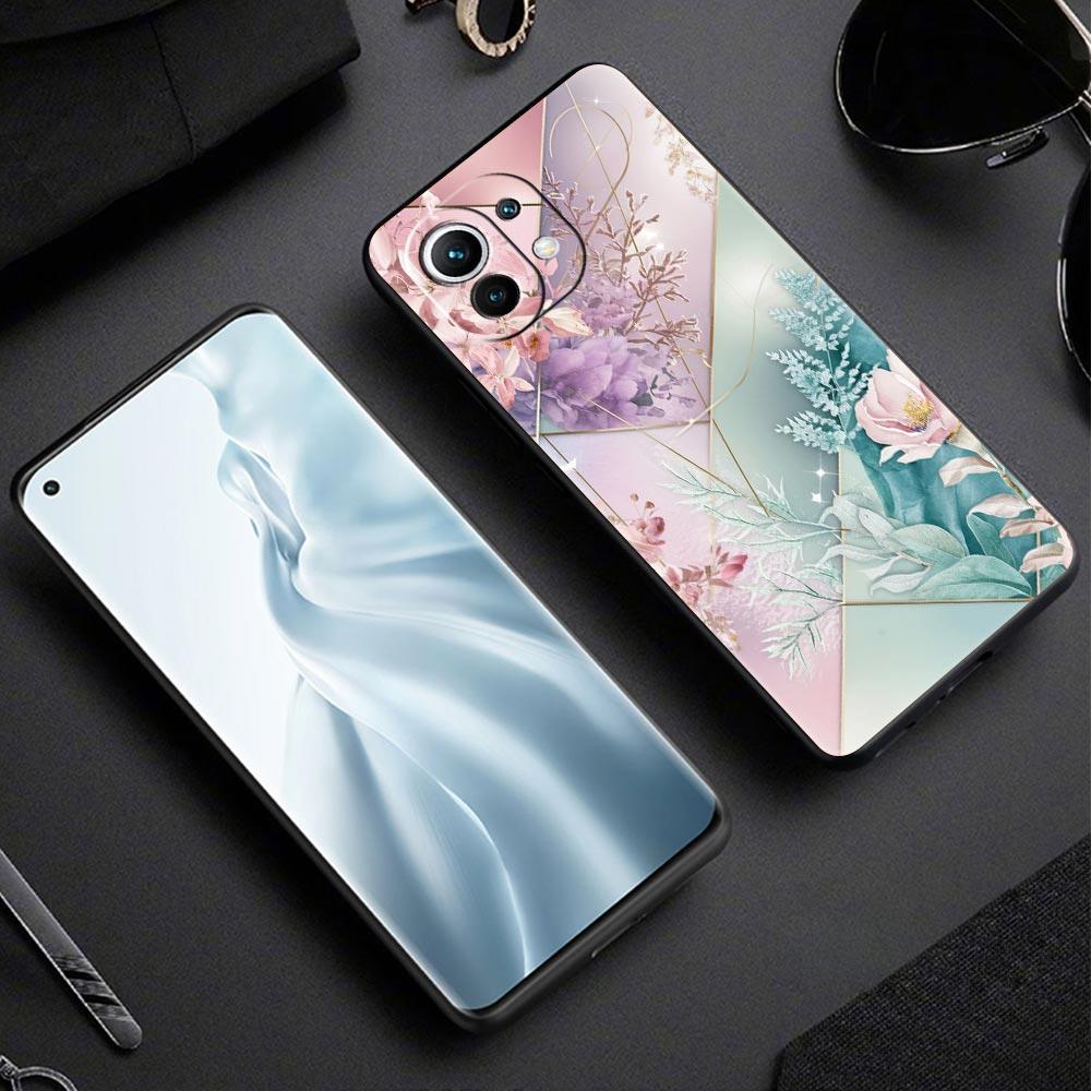 Phone Case Cover for Xiaomi Mi 17 15 14 13 12 11 Ultra 15T 14T 13T 12T 11T Pro Lite 5G Soft TPU Capas Cartoon Flower Fundas Bags