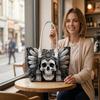 Gothic Skull Pattern Tote Bag Large Capacity Portable Fashion Daily Shoulder Bag for Outdoor Use