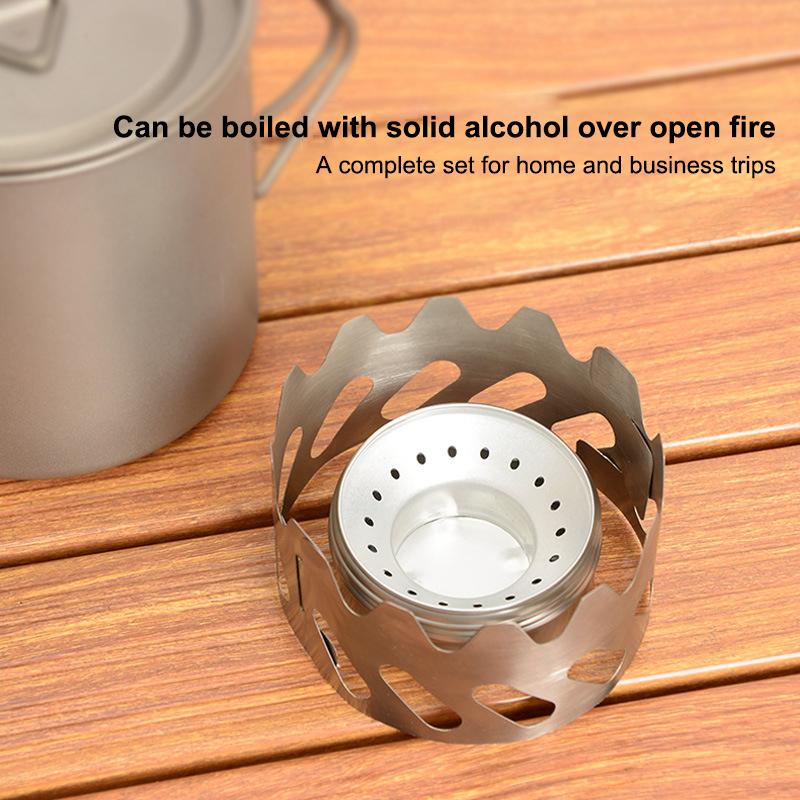

Mini Stove 40Ml Aluminum Alcohol Burner With Stainless Steel Windshield Portable Outdoor Camping Backpacking Hiking Survival серебряный