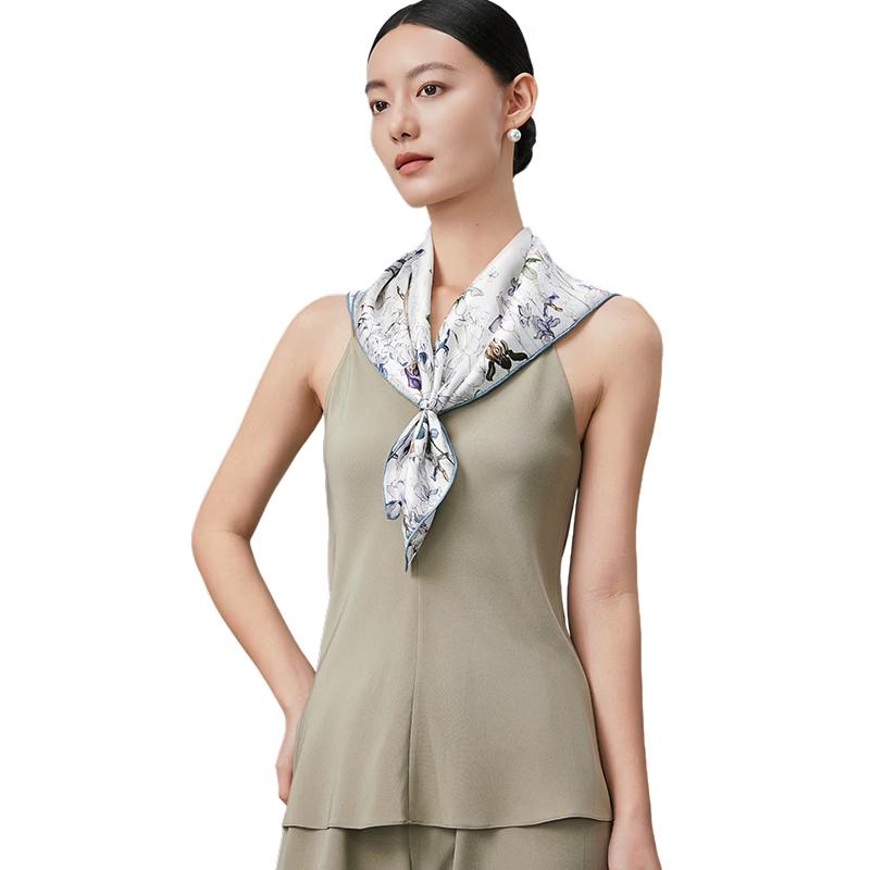 Квадратный шарф из жаккардового муслинового шелка 100%