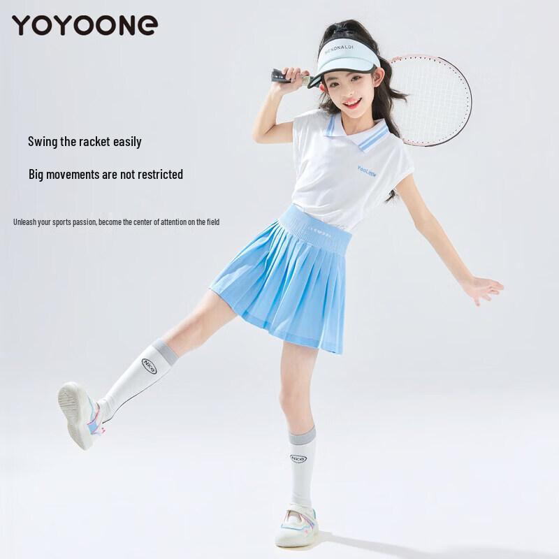 Moonkids Girls' Quick-Dry Tennis Polo & Skirt Set