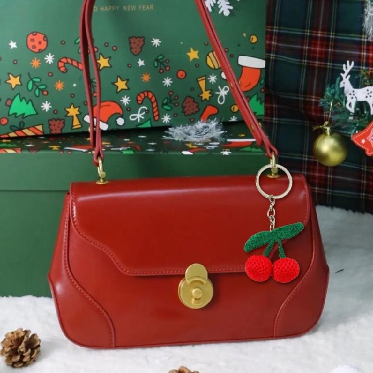 Cute Cherry Keychain Heart Keyring for Clothing Bag Jewelry Gift Backpack Charm