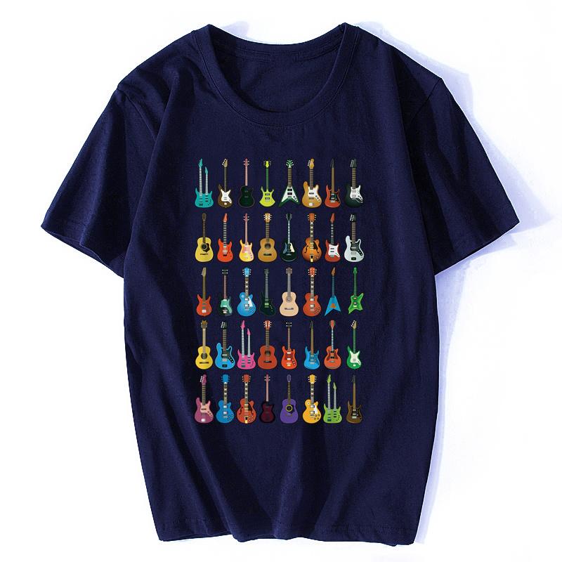 Love Guitar T-shirt Men Different Guitars T Shirt Music Lover Funny Tshirt Swag Clothing Custom Summer Coolest Black Streetwear