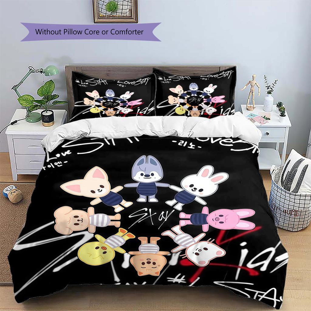 SKZOO Pattern Bedding Quilt Set Home Decoration Gift (1 * Duvet Cover + 2 * Pillowcase Without Core).xwn