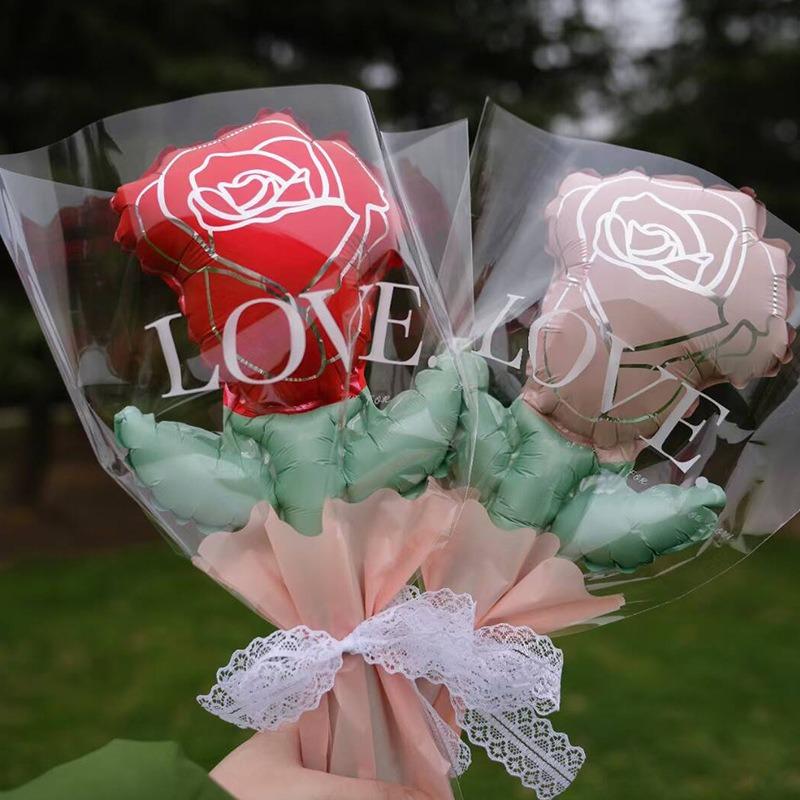 Flower Balloon Bouquet Aluminum Foil Balloon for Mother's Day Valentine's Day Wedding Guests Favor Birthday Party DIY Decoration