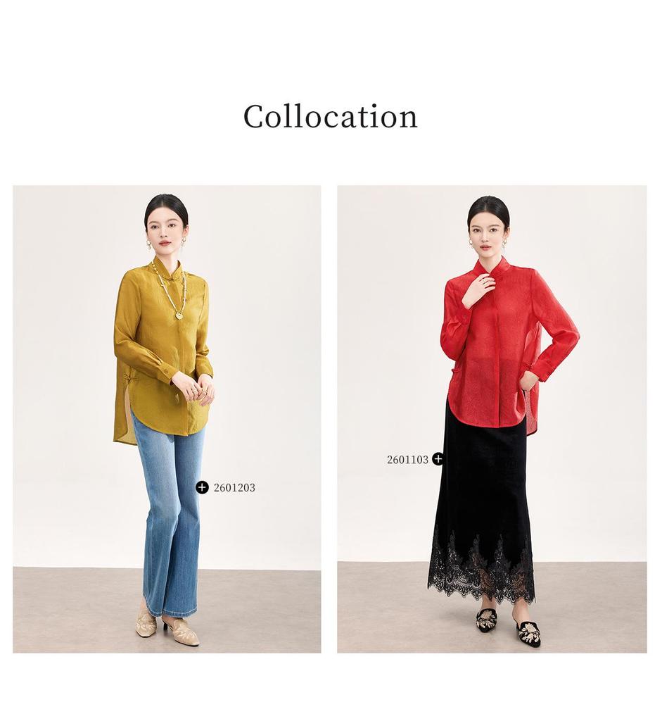 High-End Women's Silk Jacquard Frog Button Zen Shirt - Chinese Style Tea Ceremony Top for Spring