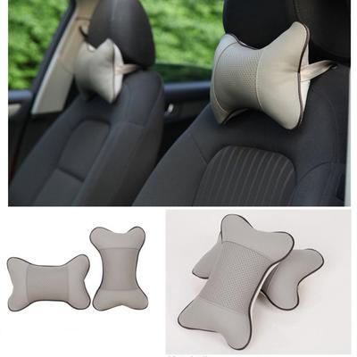 1pcs Car Neck Pillows Both Side Pu Leather Pack Headrest For Head Pain Relief Filled Fiber Universal Car Pillow
