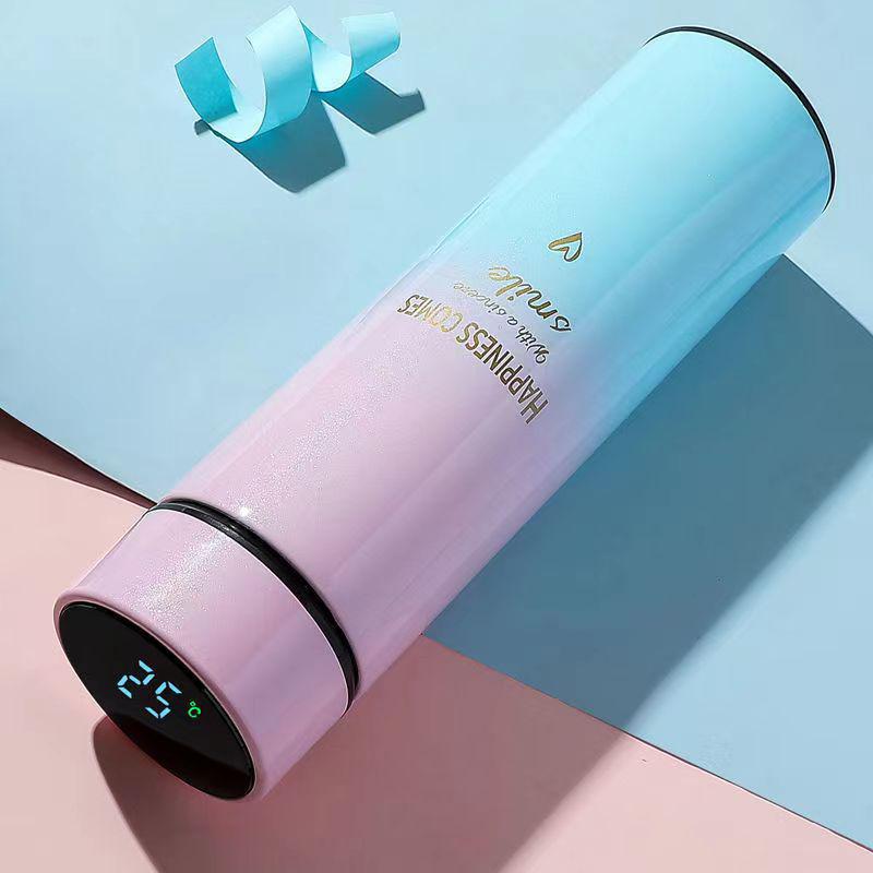 Gradient Color Smart Thermos Cup - 304 Stainless Steel, Temperature Display, Stylish Gift for Girls & Students