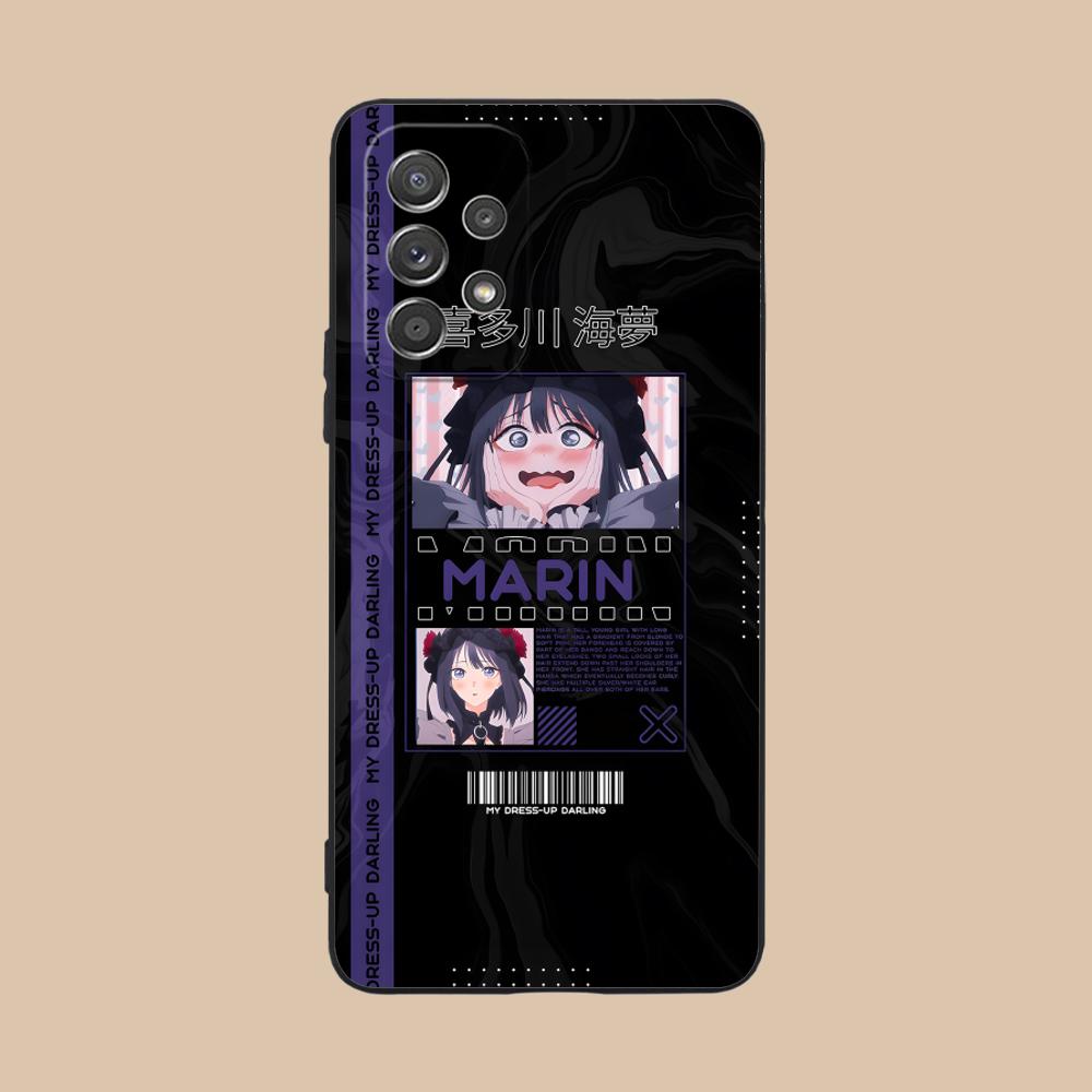 Marin Kitagawa Handyhülle für Samsung Galaxy A73 72 71 70 56 55 54 53 52 36 35 34 23 16 15 5G Farbiger Druck Smartphone Galaxy A21 black