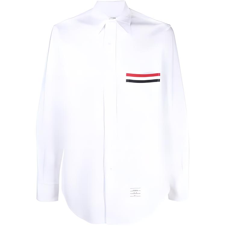 THOM BROWNE Shirts Men's White Lapel Moderate Shirt MWL288A-06177-100