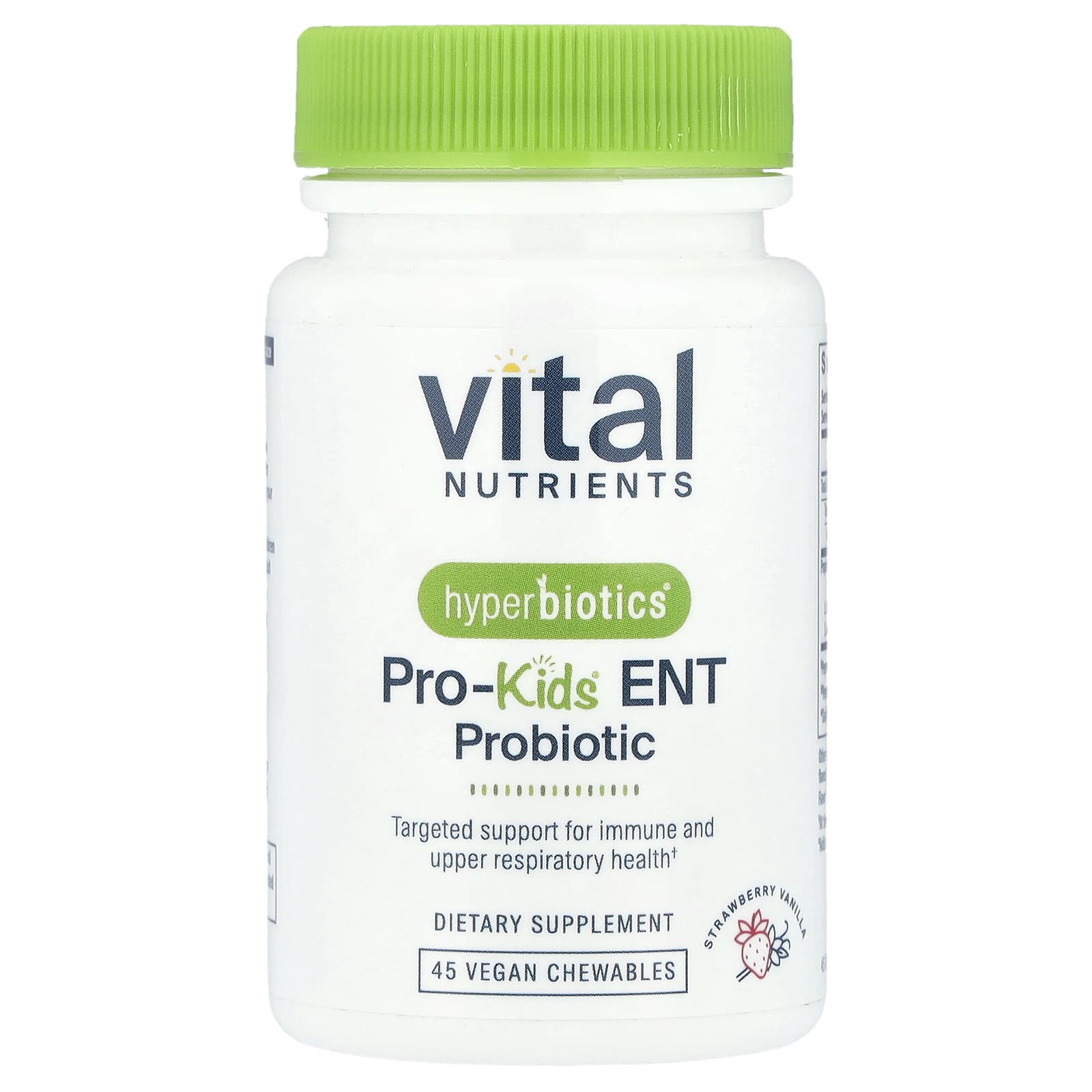 

Hyperbiotics®, Pro-Kids® Ent Probiotic, Strawberry Vanilla Flavor, Vegan Chewables, 45 Tablets