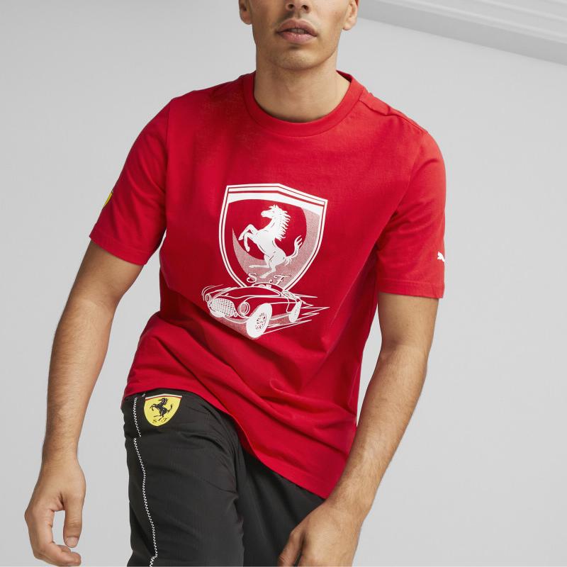 Puma Modischer Print Dopamin Feuchtigkeitsableitend Bequem Kurzarm T-Shirt Unisex Oberteile Rot 538184-02