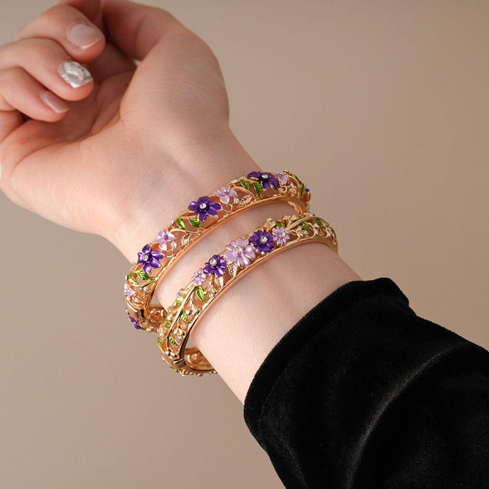 Double Bangle Vintage Cloisonne Bangle Chinese Women's Hand Bracelet  Jewelry Gifts