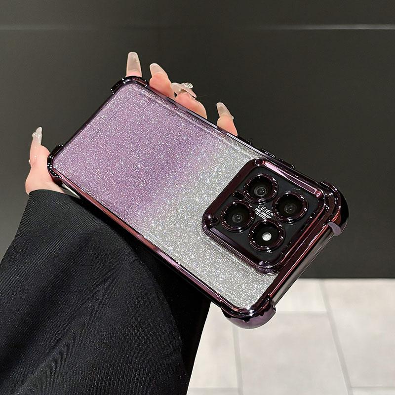 Shockproof Phone Case For Xiaomi 14 pro Case Silicone Glitter Cover For Xiaomi 13 14 ultra POCO C65 M6 pro Bling Case Xiaomi14