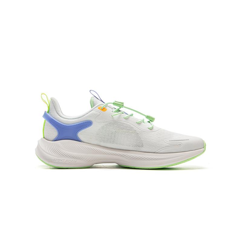 Li Ning Kids Comfortable Versatile Physical Test Shock Absorption Rebound Low-Top Running Shoes Men Running Shoes Standard-White Sky-Blue YKFV068-1