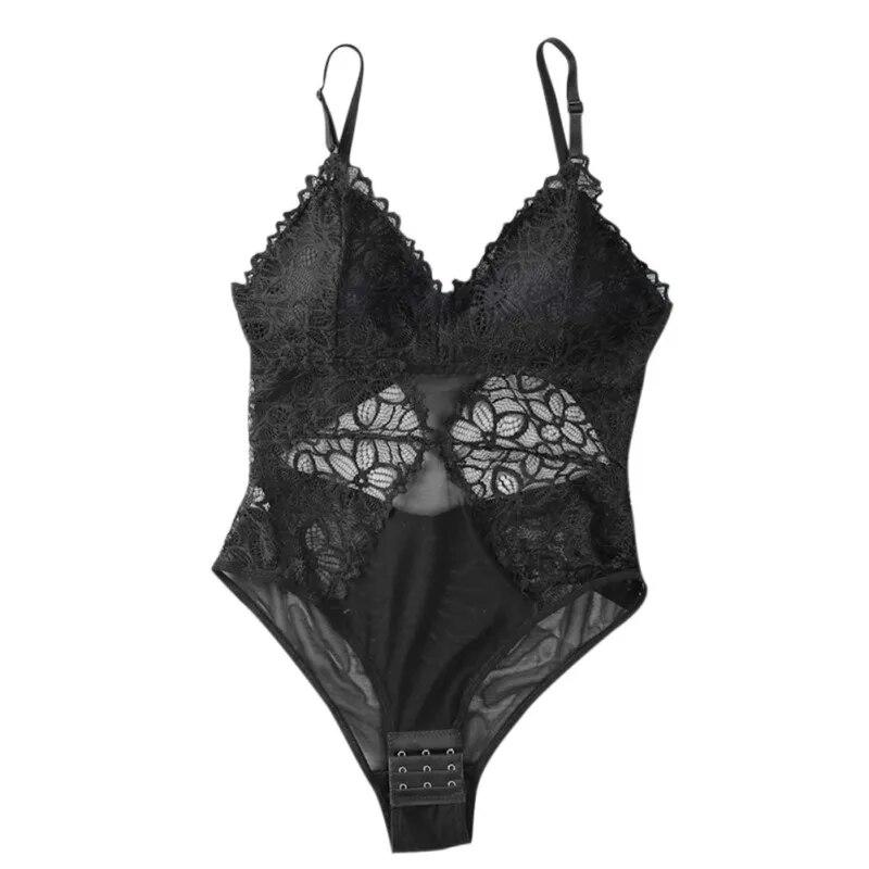 Siamese Mesh Lace Underwear Women's Thin Breathable Gather Chestless One-piece Bodysuit
