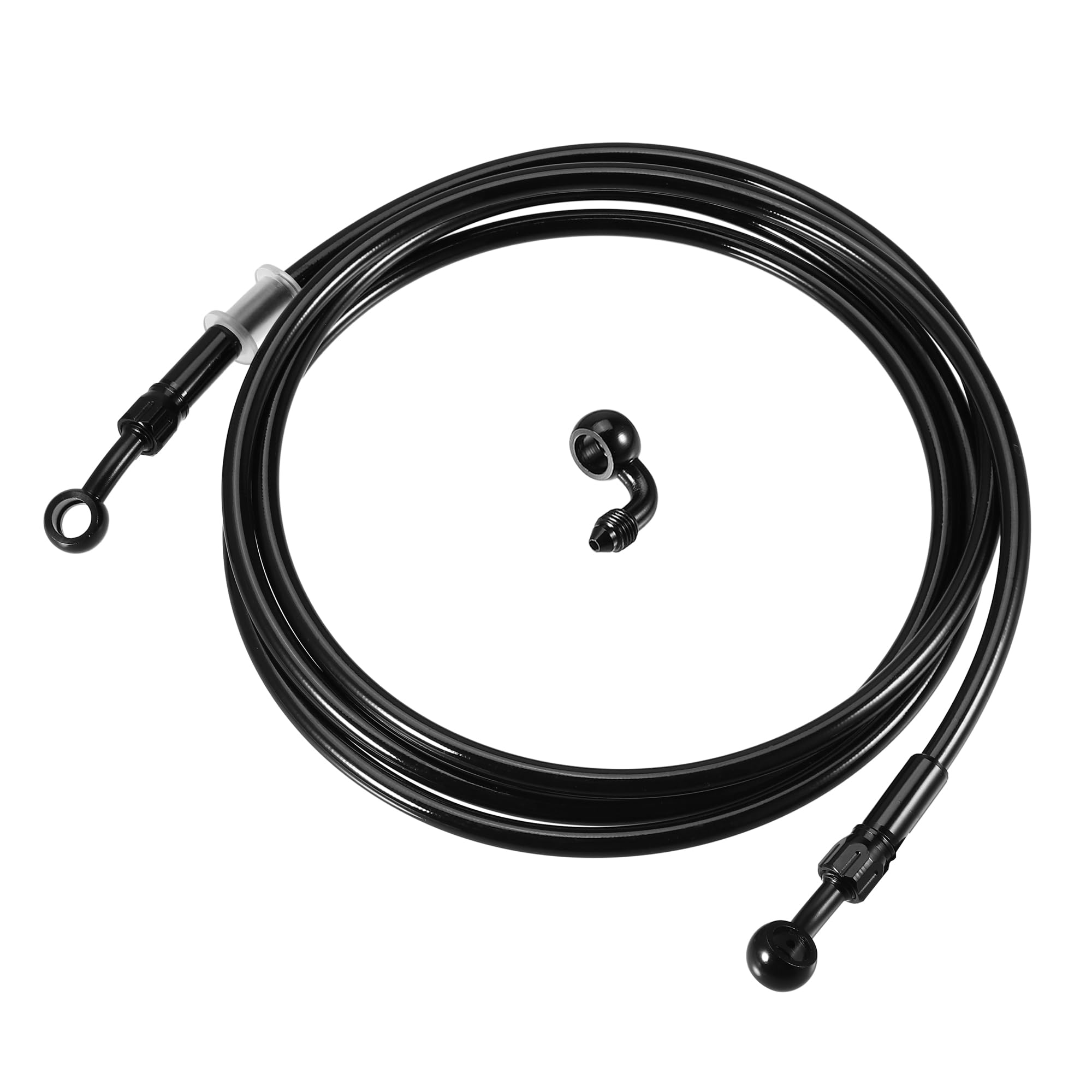 

Hihaha Motorcycle Brake Hose Clutch Hose/Angle 28°+90° Durable/Black 1 Set 220cm