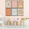 6Pcs Boho Pirational Posters Wall Art Positive Affirmations Growth Mindset Canvas Wall Decor Pictures Modern Classroom School Posters Wall Prints for