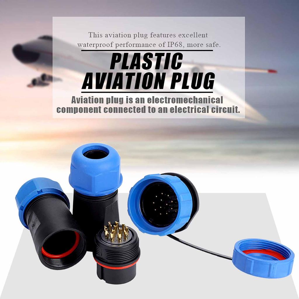 SP21 IP68 12Pin Waterproof Plastic Aviation Plug Socket Cable In Line Connector ( 12Pin)