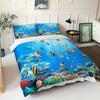 Comforter Ocean Blue Sea Fish 3D Printed Kids Bedding Set Queen King Nordic Ocean Landscape Soft Polyester Comforter