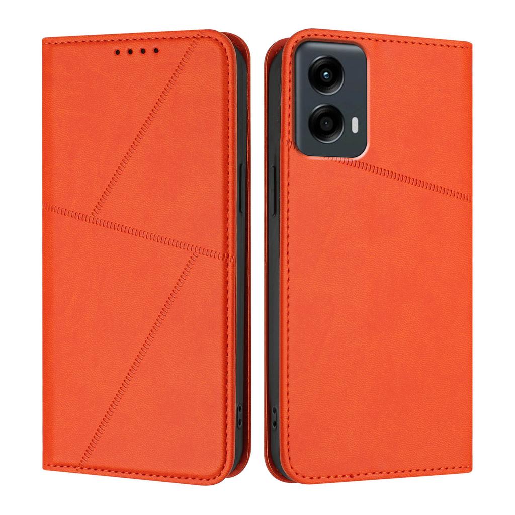 Pro Motorola Moto G Play 5G (2024)/Motorola Moto G 5G (2024) Peněženkové pouzdro s magnetickým uzávěrem Kožený vyklápěcí kryt na telefon se stojánkem