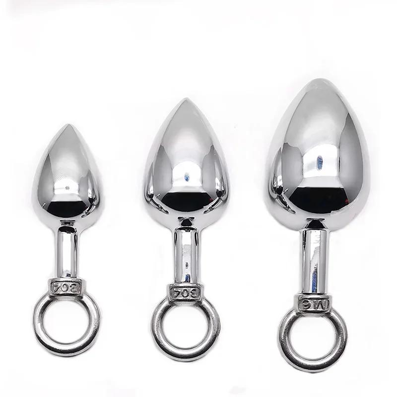 Metal Ring Anal Plug Sex Toys Butt Plug Prostage Masturbator Dildo