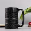 Good-Funny Tire Mugs 500ML Capacity Coffee Mug Breakfast Cereal Milk Tea Water Cup Office Tire Cup Mug Novelty Gifts Bla