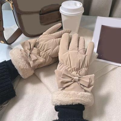 Women Waterproof Ski Lined Thermal Touchscreen Gloves Gloves Windproof Fleece Winter Warm Gloves with Fuzzy