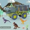 Tyrannosaurus Rex Carrier Car ,Triceratops Transport Vehicle, Truck Toys, Fantastic Playset for Kids