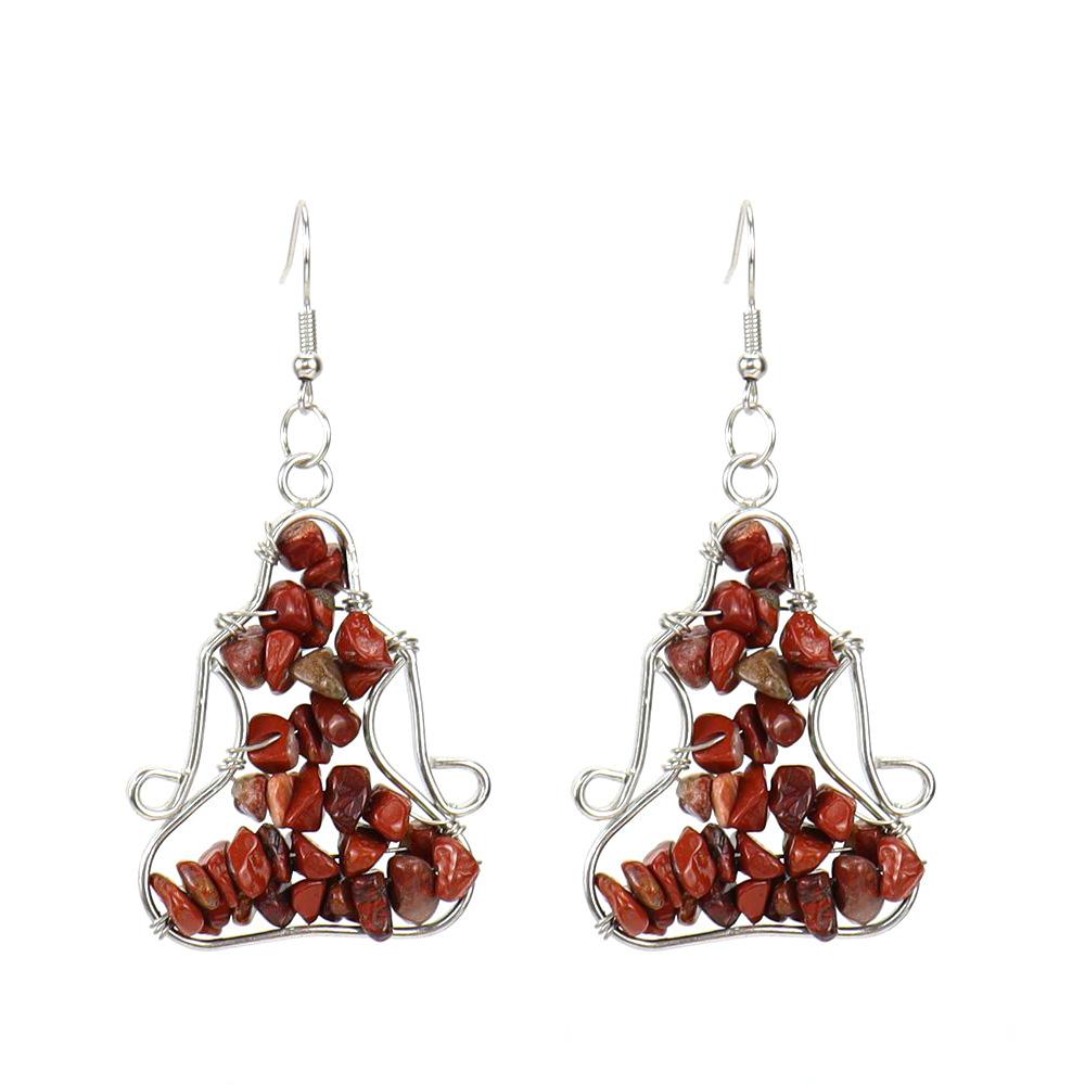 Hand Wound Natural Gravel Crystal Agate Amethyst Yoga Earrings Earrings E14 Fresh And Sweet