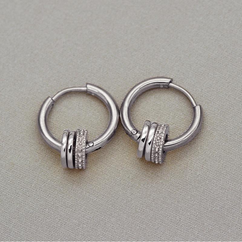 Fashion Gold Non-Fading Stainless Steel Earrings Mangxing Simple Titanium Steel Earrings Women