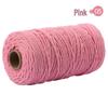 3mm Single-Color Cotton Rope for DIY Weaving - 2mm Thick Tapestry and Binding Thread